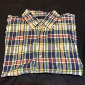 Ralph Lauren Mens plaid short sleeve XL tall shirt